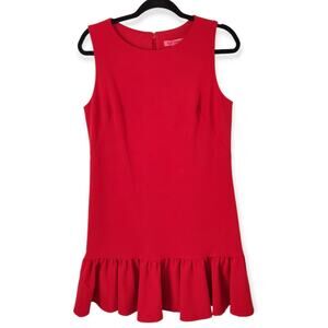 Betsey Johnson Women's Red Sleeveless Dress Ruffle Hem Size 8
